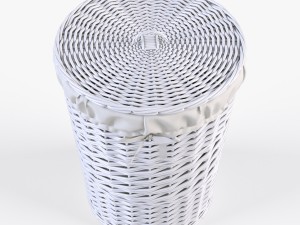 wicker laundry basket 03 set 3 color 3D Model