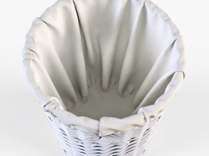 wicker laundry basket 03 set 3 color 3D Model
