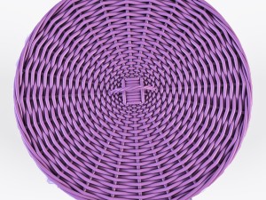 wicker laundry basket 03 set 3 color 3D Model