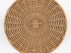 wicker laundry basket 03 set 3 color 3D Model