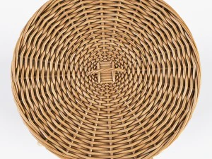 wicker laundry basket 03 set 3 color 3D Model
