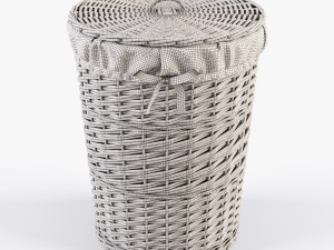 wicker laundry basket 03 set 3 color 3D Model