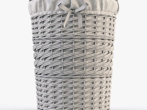 wicker laundry basket 03 set 3 color 3D Model