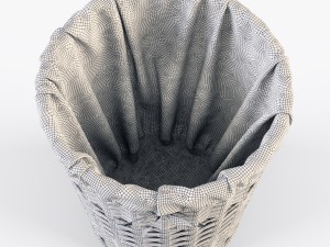 wicker laundry basket 03 set 3 color 3D Model