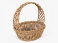 wicker basket 04 natural color Model 3D