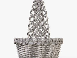 wicker basket 04 natural color 3D Model