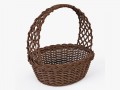 wicker basket 04 brown color Model 3D