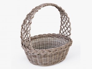 wicker basket 04 gray color 3D Model