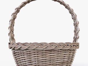 wicker basket 04 gray color Model 3D