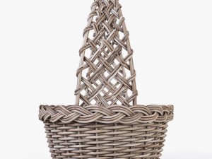 wicker basket 04 gray color Model 3D
