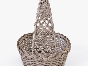 wicker basket 04 gray color Model 3D