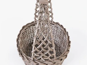 wicker basket 04 gray color 3D Model