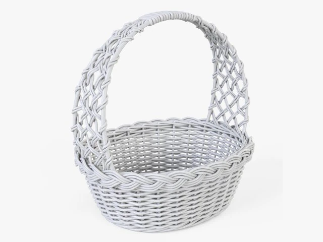 wicker basket 04 white color 3D Model .c4d .max .obj .3ds .fbx .stl .blend 