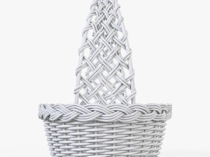 wicker basket 04 white color Modello 3D