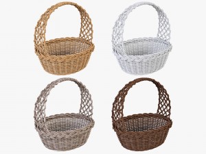 wicker basket 04 set 4 color 3D 모델