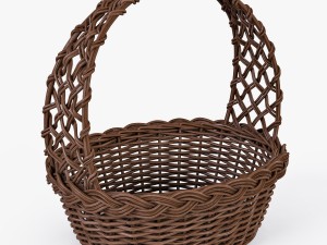 wicker basket 04 set 4 color Model 3D