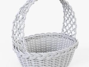 wicker basket 04 set 4 color Model 3D