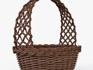 wicker basket 04 set 4 color Model 3D