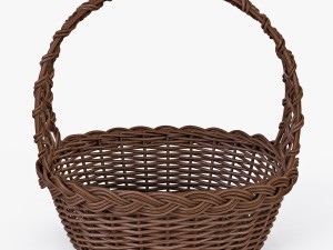 wicker basket 04 set 4 color Model 3D