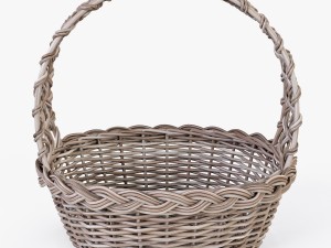 wicker basket 04 set 4 color Model 3D