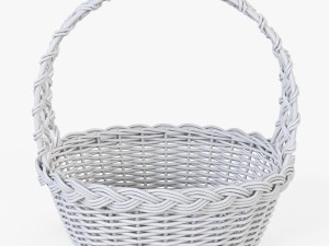 wicker basket 04 set 4 color Model 3D