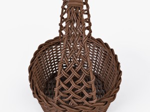 wicker basket 04 set 4 color Model 3D