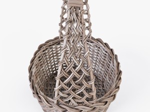 wicker basket 04 set 4 color Model 3D
