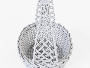 wicker basket 04 set 4 color Model 3D