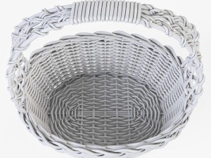 wicker basket 04 set 4 color Model 3D