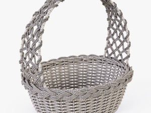 wicker basket 04 set 4 color Model 3D