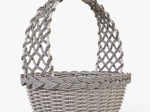 wicker basket 04 set 4 color Model 3D