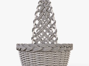 wicker basket 04 set 4 color Model 3D