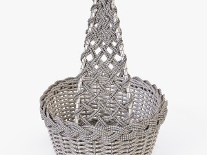 wicker basket 04 set 4 color Model 3D