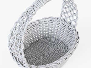 wicker basket 04 set 4 color with apples 3D Model