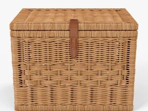 wicker storage trunk 05 toasted oat color 3D Model