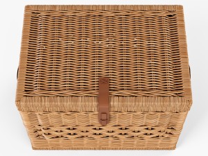 wicker storage trunk 05 toasted oat color 3D 模型