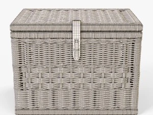 wicker storage trunk 05 toasted oat color 3D Model