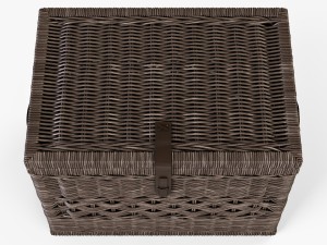 wicker storage trunk 05 walnut brown color 3D Model