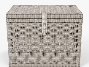 wicker storage trunk 05 walnut brown color 3D Model
