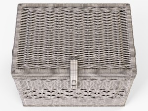 wicker storage trunk 05 walnut brown color 3D Model