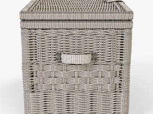 wicker storage trunk 05 walnut brown color 3D Model