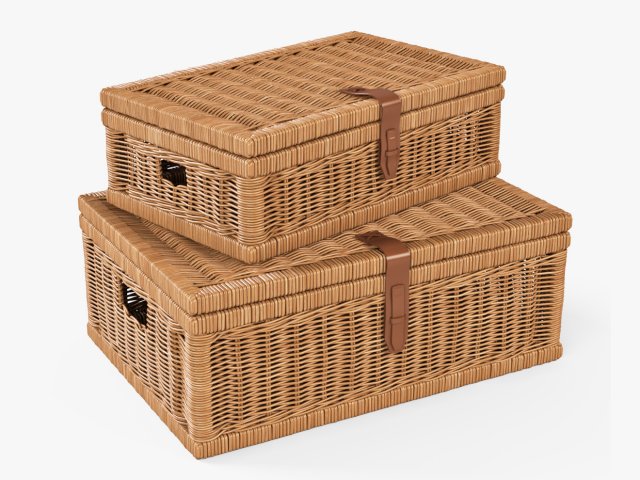 wicker basket 06 toasted oat color Modello 3D .c4d .max .obj .3ds .fbx .stl .blend 