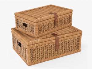 wicker basket 06 toasted oat color 3D मॉडल