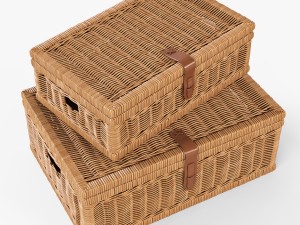 wicker basket 06 toasted oat color Modello 3D