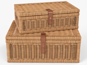 wicker basket 06 toasted oat color Modello 3D