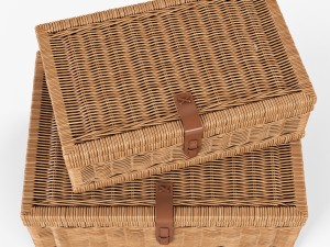 wicker basket 06 toasted oat color Modello 3D
