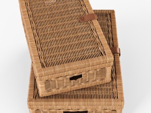 wicker basket 06 toasted oat color Modello 3D