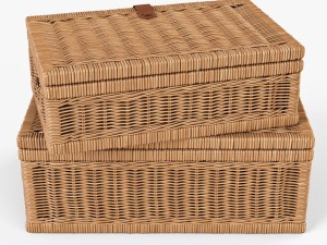 wicker basket 06 toasted oat color Modello 3D