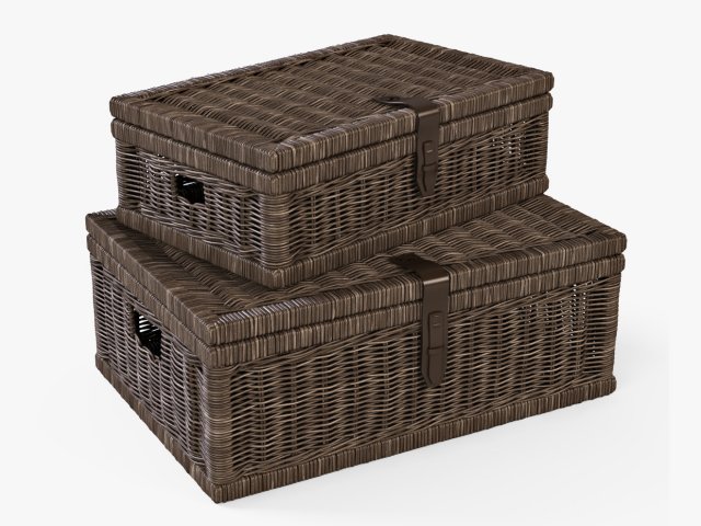 wicker basket 06 walnut brown color 3D 모델 .c4d .max .obj .3ds .fbx .stl .blend 