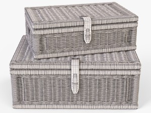 wicker basket 06 walnut brown color 3D 모델